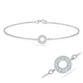 Circle with CZ Stones Silver Bracelet BRS-355